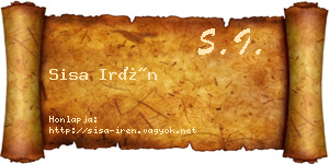 Sisa Irén névjegykártya